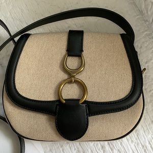 Gorgeous Ralph Lauren linen and leather bag